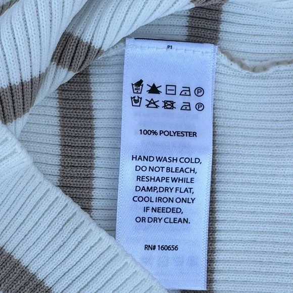 Happily Grey Striped Tank Top - White and Tan # A1 - Picture 5 of 7